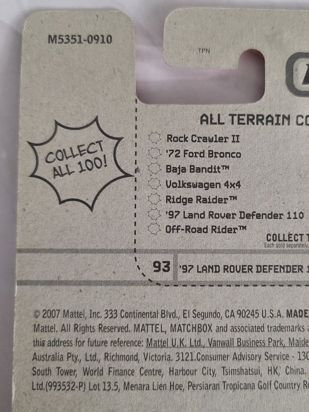 Matchbox Land‎ Rover Defender All Terrain - Picture 5 of 10